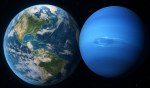 Side by side Comparison of Earth and Neptune