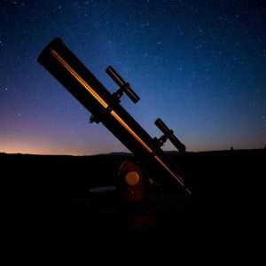 Dobsonians telescope under a starry sky 