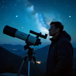 Skygazer using Gskyer 600x90mm AZ Telescope during a Meteor shower